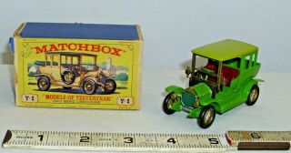Lesney Matchbox Models Of Yesteryear 1910 Benz Limousine Y - 3 Boxed