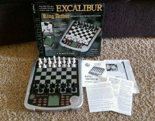 Excalibur King Arthur Advanced Electronic Chess Game W/ Manuals Complete &