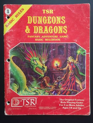 Dungeons And Dragons Basic Rulebook 1981 First Printing Tsr