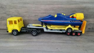 Majorette Semi Tractor And Trailer With Speed Boat