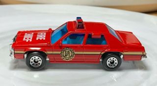Matchbox Ford Ltd Fire Chief Red 1/64 Vintage Diecast Loose