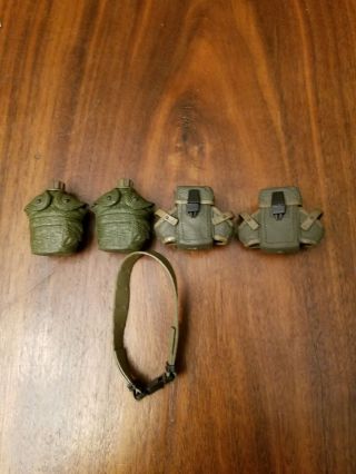 1:6 Scale Gear - Dragon Lc1 Webgear - Pistol Belt,  2 Canteens And 2 Ammo Pouches