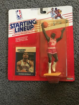 Starting Lineup.  Charles Barkley.  Sixers.  Basketball Figure And Card.  1988.