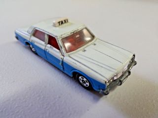 Vintage Tomica Toyota Crown Taxi Blue & White Die Cast Toy Car Made In Japan