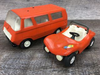 Vintage 1975 Tonka Vw Dune Buggy Orange Fun Buggie & Van Bus Diecast Metal Car