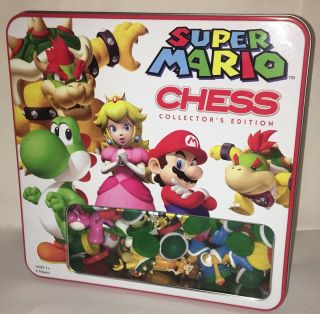 Mario Brothers Chess Set Chess Collector’s Edition Tin Complete