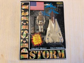 Rare 1991 Remco Toy Desert Storm Major Metal And F - 15 Fighter Jet Figure