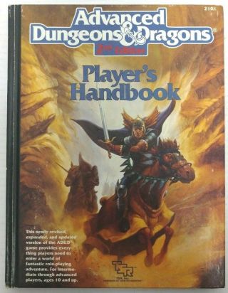 1989 Players Handbook 2101 1st Advanced Dungeons & Dragons Vtg Tsr D&d Hc Book