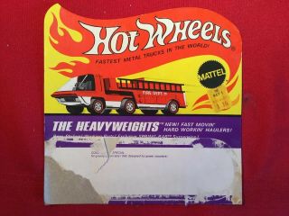 Hot Wheels Heavyweights Redline Blister Pack Card - - 1969
