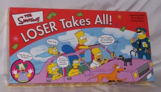 2001 The Simpsons - Loser Takes All Board Game - Complete -