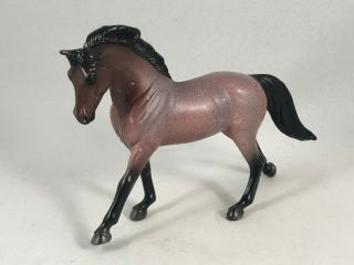 Realistic Retro Brown Horse Stallion Plastic Toy Mini Miniature Figurine