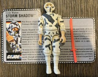 G.  I.  Joe Storm Shadow V2 1988 Cobra Ninja Snake Eyes Includes File Card & Sword