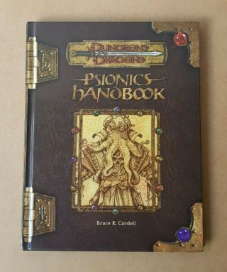 Dungeons & Dragons Psionics Handbook Hardcover D&d Rpg Masters Of The Mind D20