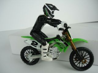 Hot Wheels Moto X Dirt Bike With Rider 2 Green Kawasaki