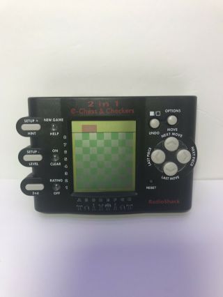 Radio Shack 2 In 1 Chess & Checkers Electronic Handheld Video Game 60 - 2725
