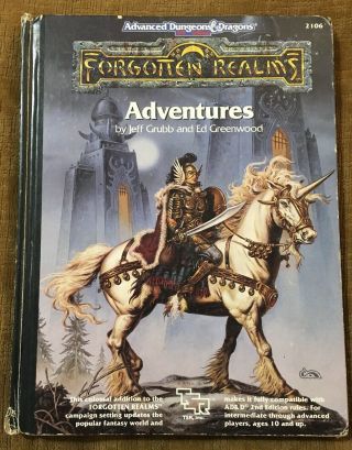 Ad&d Forgotten Realms Adventures Hc Jeff Grubb Dungeons & Dragons 2nd Tsr 2106