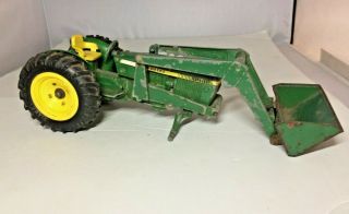 Vintage Ertl John Deere Die Cast Tractor W/bucket Toy Or Repairs