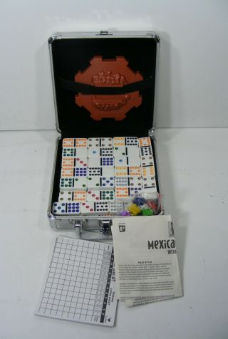 Mexican Train Domino Game Set Cardinal Industries In Aluminum Case