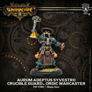 Warmachine: Crucible Guard Aurum Adeptus Syvestro Warcaster