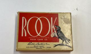 Vtg 1943 Rook Card Game Parker Brothers Instruction Book Complete Set Crow Wwii