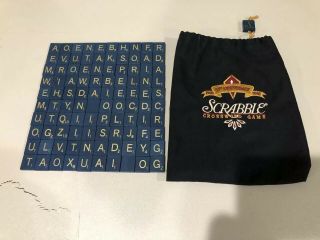 Scrabble Tiles 50th Anniversary Blue & Gold – Complete With Bag,