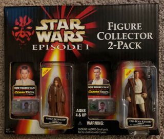 Star Wars Episode 1 Anakin Skywalker And Obi - Wan Kenobi Figure Collector 2 - Pack