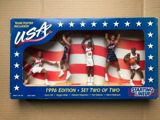 1996 Edition Kenner Starting Lineup Usa Olympic Dream Team Figurines Set Two