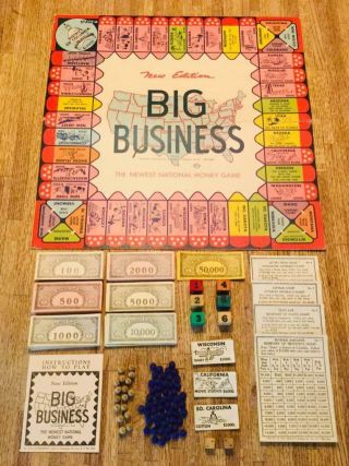 1936 Big Business Board Game Transogram 83 Years Old