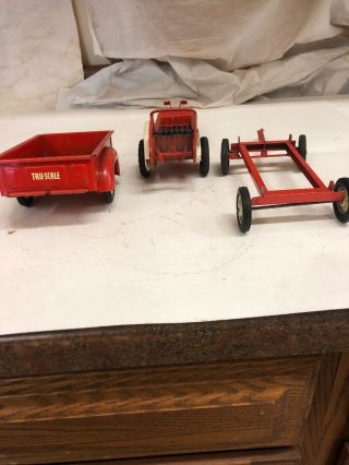 Tru Scale Spreader Wagon Gear And 2 Wheel Trailer Vintage Toys 4