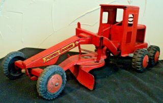 Vintage MARX Power Road Grader Construction Toy Pressed Steel USA 17 inch long 4