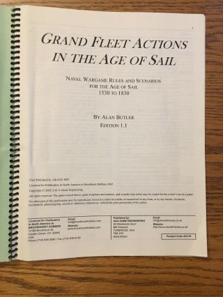 Grand Fleet Actions In The Age Of Sail HISTORICAL Naval WARGAME RULES 1530 - 1830 4