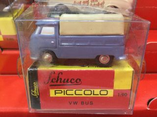 Schuco Piccolo Shell Volkswagen T1 Vw Bus Pickup Truck Van Blue 1:90 Germany Ho
