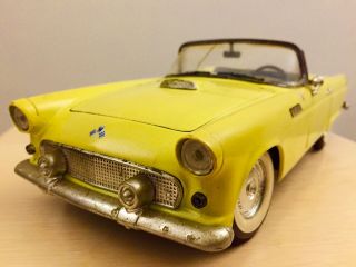 Road Tough 1955 Ford Thunderbird T - Bird 1/18 Scale Yellow Die Cast Model Car