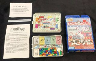 Travel Size Monopoly Junior Car Kids Board Game Parker Brothers 1994 Vintage