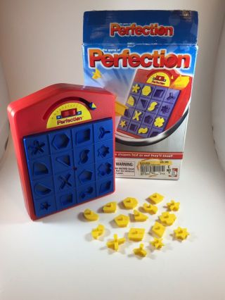 Vintage Perfection 1990 Travel Version Milton Bradley Game Complete Great