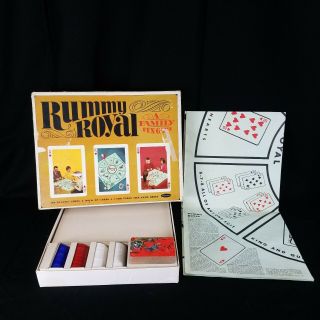 Vintage Rummy Royal Game 4804 By Whitman 1965 Complete Chips Paper Mat Cards