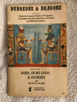 D&d - Gods,  Demigods & Heroes Rules - Supplement Iv - 7th Printing,  1979