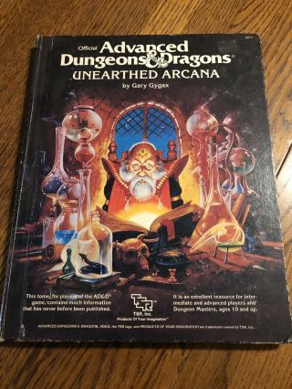 Unearthed Arcana 1st Edition (1985) Ad&d Dungeons And Dragons Tsr 2017
