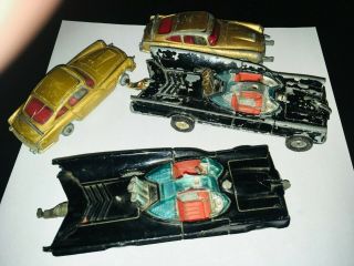 Corgi Toys Batman Batmobile And James Bond Aston Martin 4 Pc.