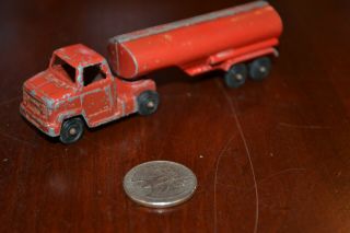 Vintage Tootsietoy Chicago Chevrolet Tractor Trailer Tanker Truck Red Diecast