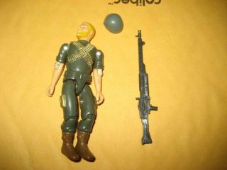 Vintage 1982 Gi Joe Rock N Roll Machine Gunner Action Figure With Weapon