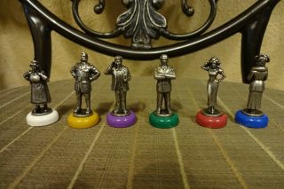 Clue 50th Anniversary Edition Board Game Replacement Parts - 6 Metal Pawns