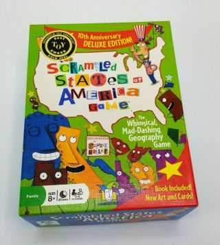 The Scrambled States Of America Card Game Gamewright Deluxe Edition 10th Anniv