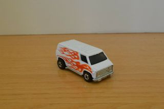 Vintage Hot Wheels 1974 Van,  White With Flames.