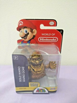 Jakks World Of Nintendo Mario Gold Wario 2.  5 " Exclusive Figure