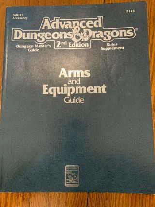 Ad&d Arms And Equipment Guide Advanced Dungeons & Dragons 2123 Dmgr3