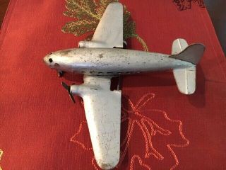Vintage Marx Pressed Steel 2 - Engine Transport Toy Airplane