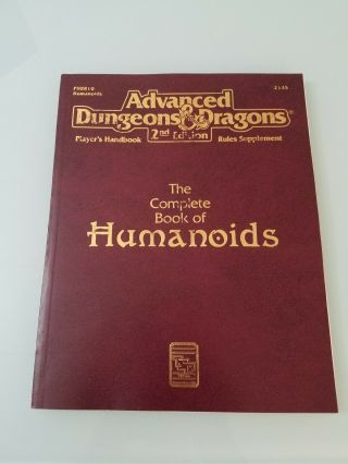 Phbr10 The Complete Book Of Humanoids Ad&d Dungeons & Dragons 2nd Edition