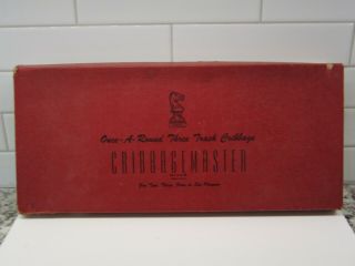 Vint.  Drueke Cribbagemaster Wooden Cherry Cribbage Board 1950 W/instruct.