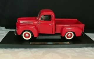 Road Legends Die Cast 1:18 1948 Ford F - 1 Pick - Up Truck 50th Anniv.  Red Mounted